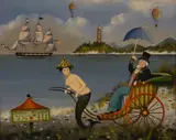 Ralph Eugene Cahoon Jr, Hong Kong, Three Miles, Oil on masonite