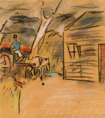 Karl Knaths, Beachcomber's Return, Pastel on paper