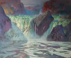 George Hallowell, Grand Pitch, Oil on canvas