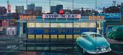 C. Michael Lewis, C. Michael Lewis(Am. b. 1950)Forty Years (Miss Portland Diner), Acrylic on wood