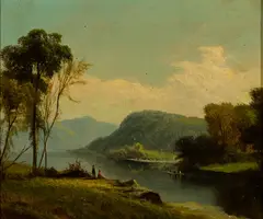 William Mason Brown, William Mason Brown(Am. 1828-1898)Two Works1] A Day on the River, Oil on canvas