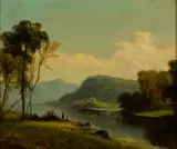 William Mason Brown, William Mason Brown(Am. 1828-1898)Two Works1] A Day on the River, Oil on canvas