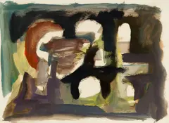 John Stephan, Abstract, Gouache on paper