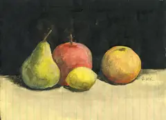Fruit by Robert Kulicke, Watercolor on paper, sold Aug 2024