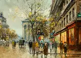 Antoine Blanchard, Rue Royale, Madeleine, Oil on canvas