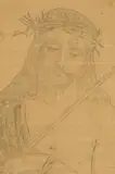 J.H. Gallagher, Weeping Christ, Pencil on paper