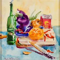 Alice Boynton, Kitchen Still Life, Monhegan, 2011, Watercolor on panel