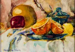Alice Boynton, Oranges, Watercolor on panel