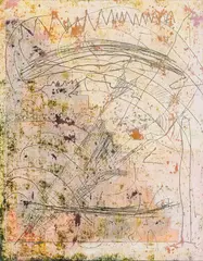 Greg Parker, Step, 1992, Oil, acrylic, graphite and paper on panel, unframed