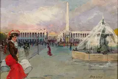 Maurice Bresard, Place de la Concorde, Oil on canvas