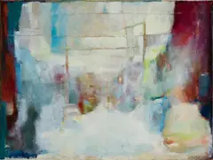 Dorothy Messer, Abstraction, Oil on canvas, unframed Initialed l.r