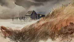 Mary Vining, Autumn Coast, Watercolor on paper