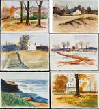Sylvia Ginsburg, Six Works 1-6], Watercolor on paper, unframed 4]