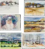 Sylvia Ginsburg, Six Works 1-6], Watercolor on paper, unframed 1, 4]