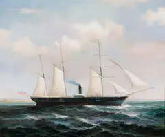 Robert Sanders, Portrait of an English Ship, Oil on canvas