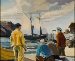 James Elliott, Shipyard, Monhegan, Oil on canvas