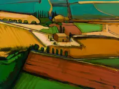 Tom Glover, Farmscape, 2002, Oil on canvas