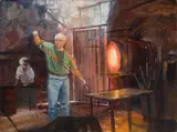 Tom Gardner, Lino and Chihuly, 1996, Oil on panel, unframed