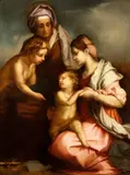 Andrea del Sarto, Holy Family with Saint Anne and Saint John, The painting is a remarkable antique copy of the so-called Sacra Famiglia Medici