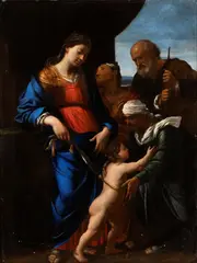 Holy Family with Saint Anne and Saint Elizabeth by Jan Miel, The painting is accompanied by an expertise by Prof. Alessandro Agresti. Prof. Francesco Petrucci independently, offered Oct 2024