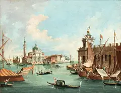 Francesco Zanin, View of Venice with the island of San Giorgio and Punta della Dogana, Oil on canvas