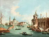 Francesco Zanin, View of Venice with the island of San Giorgio and Punta della Dogana, Oil on canvas