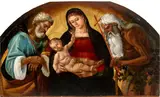 Madonna and Child between Saint Joseph and Saint Onofrio by Luca D'Egidio di Ventura Luca Signorelli, Oil on panel, offered Oct 2024