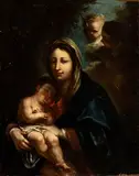 Pietro Novelli Il Monrealese, Virgin with Child, Oil on canvas