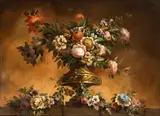Nicola Giuli, Still life of flowers in a vase, The painting bears the signature and date in the bottom right-hand corner: "N [...] GIULI