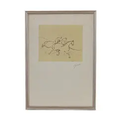 Horses, multiple drypoint on paper by Giuseppe Cesetti, framed, offered Sep 2024
