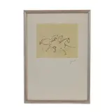 Giuseppe Cesetti, Horses, multiple drypoint on paper, framed