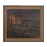 Antonio Amore, Circumetnea toll booth, within frame signed on the back.