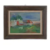 Houses by the sea by Giovanni Omiccioli, framed, offered Sep 2024