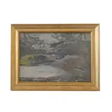 Aldo Turchiaro, Landscape, in a golden frame