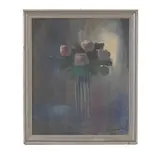 Vase with flowers by Eliano Fantuzzi, framed, offered Sep 2024