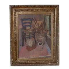 Still life by Eric Hebborn, 1970, in a gilded and carved wooden frame, offered Sep 2024