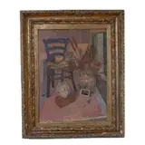Eric Hebborn, Still life, 1970, in a gilded and carved wooden frame