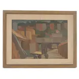 Geometric landscape by Umberto Carabella, 1955, framed, offered Sep 2024