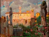 Edoardo Tani, View with the Capitoline Hill, 1930, Signature and location bottom left: E. Tani