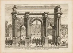 Gabriel Pérelle, La Vue de l'Arc de Septimius Severe et du Capitole a Rome, etching