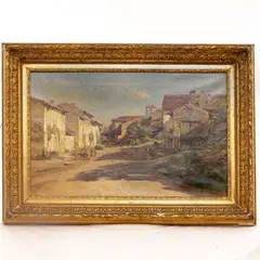 Alfred Renaudin, Lorraine landscape, 1896, in a contemporary gilded wood frame. Reported by Olivier BENA
