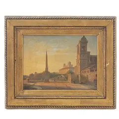View of Villa Medici from Trinità dei Monti by Giuseppe Visone, framed, offered Sep 2024