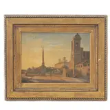 Giuseppe Visone, View of Villa Medici from Trinità dei Monti, framed