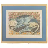 Franco Gentilini, Cat, multiple on paper, framed