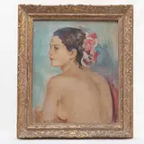 Nude of a woman by Cesare Monti, framed, offered Sep 2024