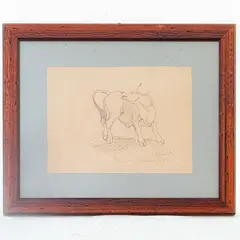 Cow by Giuseppe Rivaroli, 1932, framed, offered Sep 2024