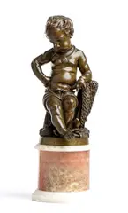 Little fisherman by Jean-Baptiste Lebroc, 1825, The bronze in question represents a putto dressed as a fisherman and probably was part of a series of "professions"., offered Jun 2024