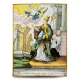 Ceramic tile with St. Emidio, protector from earthquakes by Bernardino Gentili Gentili Il Giovane, Castelli workshop, offered Jun 2024