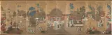 attributed Gu Jianlong, Court scene, Ink and colors on silk