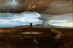 Roman countryside with storm by Robert Kraus, offered Jun 2024